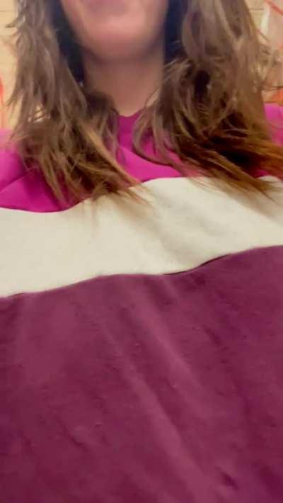 I'm showing off my H cups at Home Depot today