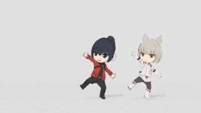 Noah and Mio dancing to the chain attack theme (Animation by @torychabo)