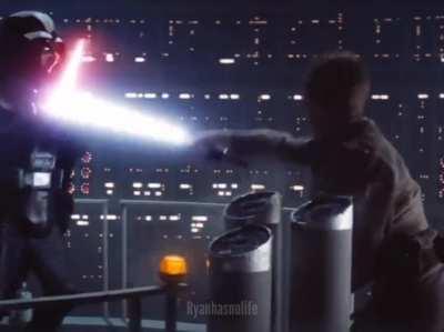 Vader disarms Luke…