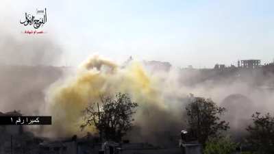 Smaller FSA tunnel bomb attack on Syrian Army held structures in Old Aleppo - 4/24/2015