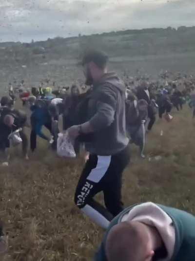 Czech entertainer known as Kazma dropped a million dollars from a helicopter in the town of Lysá nad Labem, Czech Republic