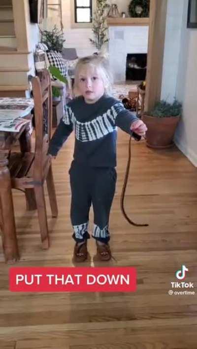 To show show mum my new stick