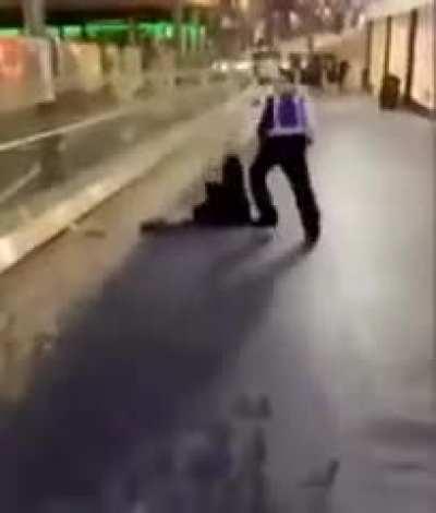 WCGW I'm angry at the manager so I'll just throw my cup of coffee at this security guard.