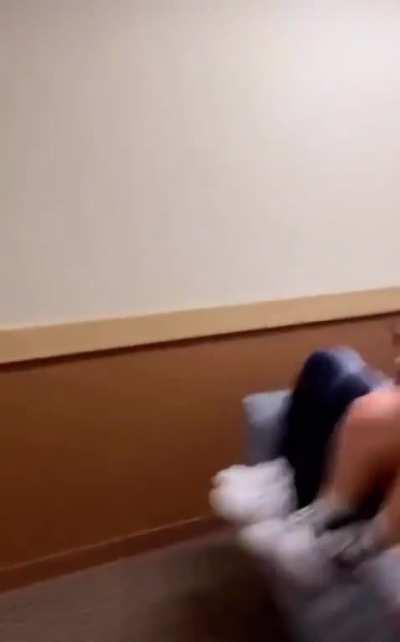 College kids chair jousting