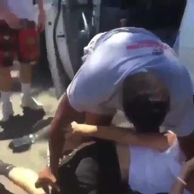 Racist punk gets beat up