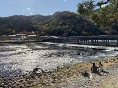 Togetsu bridge, Kyoto. I feel like a lot of samurai duels happened here back in the day, or maybe I just watch too much samurai films.