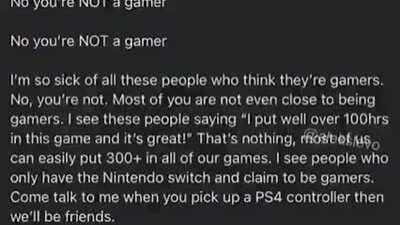 NO YOU'RE NOT A GAMER