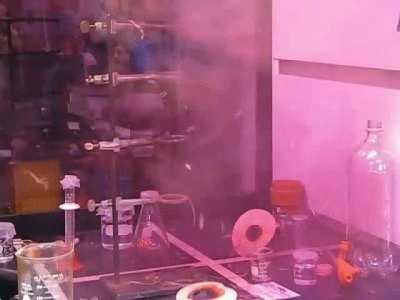 Nitrogen Triiodide is a contact explosive that is stable when wet but is extremely sensitive when dry. Touching it with a feather will cause it to explode.