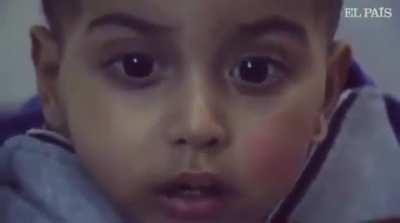 A traumatized Palestinian child from the bombing.