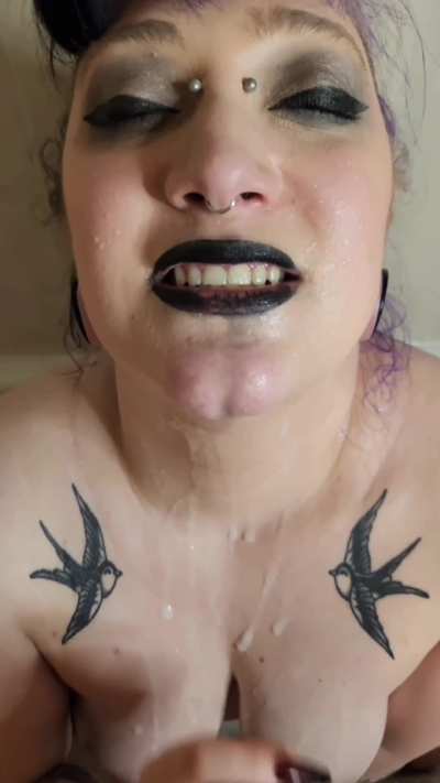 Being a certified cum slut goth is messy work, but somebody's gotta do it🖤🕸