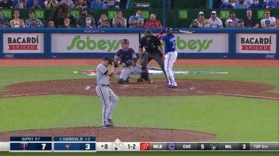 [Highlight] [Highlight] An absolutely filthy Tyler Duffey pitches like he's still mad about the blown call on Monday; strikes out Semien, Guerrero, and Bichette.