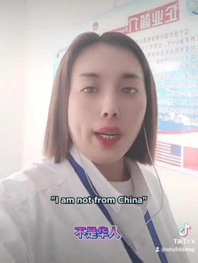 When you choose to identify with the country you're from instead of China