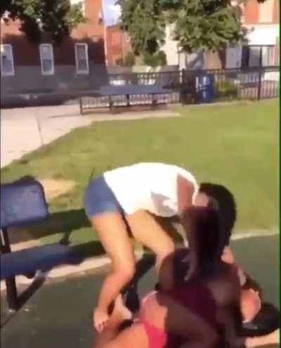Girl gets slammed and stomped at the park