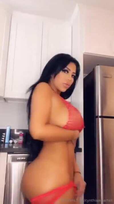 Pulling those red shorts down