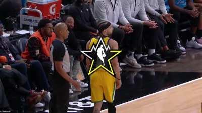[Highlight] Jose Alvarado calls his own shot talking to Donovan Mitchell during the time out after he hits the game winner in the Rising Stars game