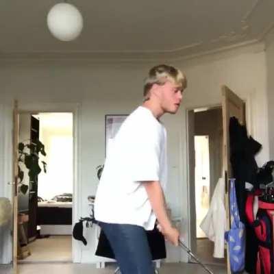 WCGW playing golf indoors
