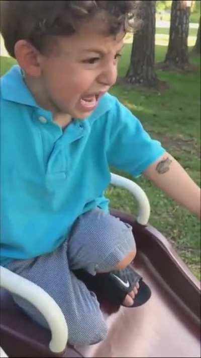 A frog jumps on the kid's face 😭