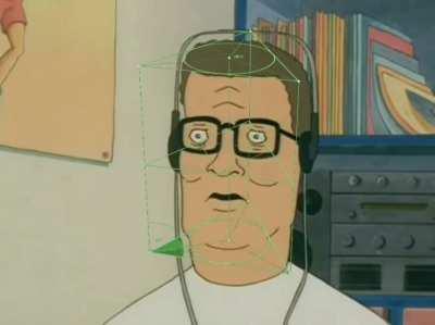 Hank Hill listening to music