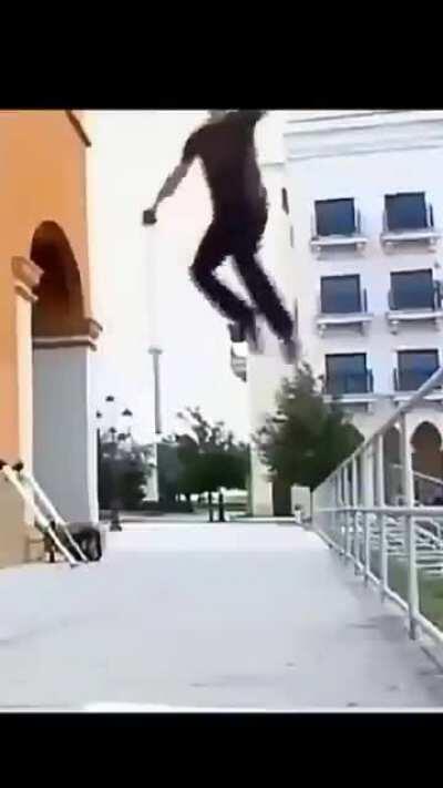 WCGW while jumping off the ground with pogo stick.....