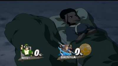 Toph vs Katara in Smash Bros