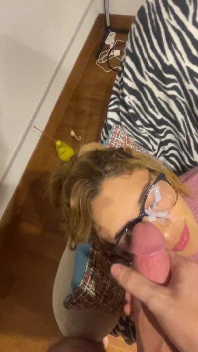 Does it turn you on to cum on my reading glasses?