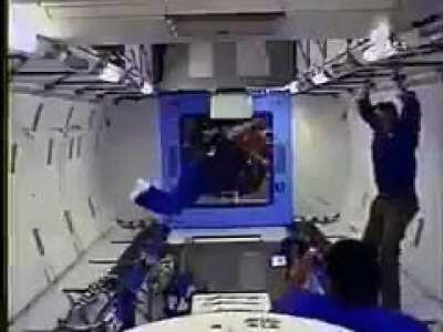 An astronaut can get stuck in position if they are not near anything to grab onto, it also requires a lot of effort to get out of this position.