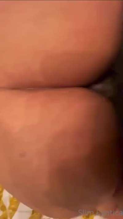 Even her soft huge booty can't handle it