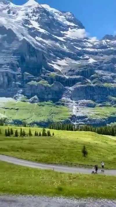 Train ride through a Swiss valley