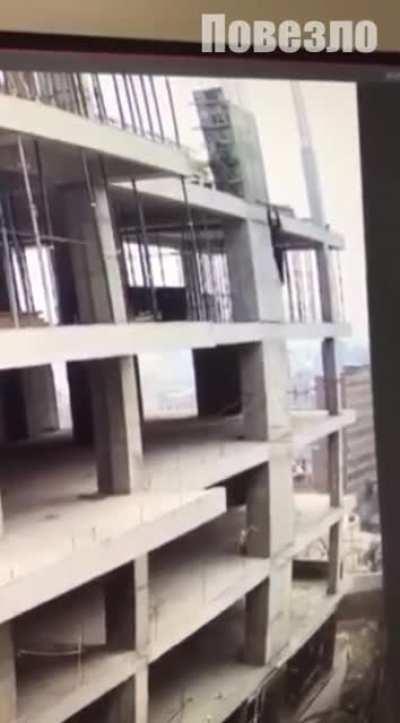 Luckily he had strength in his arms