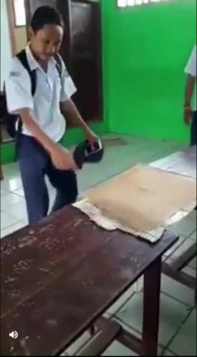 Using your head in school.