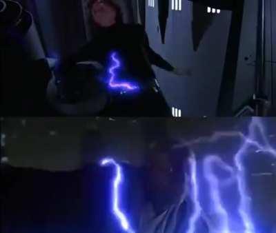 In Revenge of the Sith (2005) Anakin’s turn mirrors his turn in Return of the Jedi (1983)