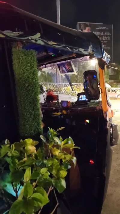 Found an auto rikshaw driver in Juhu having his very own karaoke setup, plants, decor, carpets, lights and fans in his auto. Bro passed the vibe check!