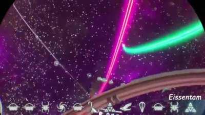 White Rasa Mecha Fighter, White & Silver (Metallic) & Blue, Rasa nose, Mecha 5 wings, Triple thruster - Eissentam