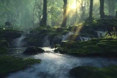 A tranquil forest sunset ( with sound )
