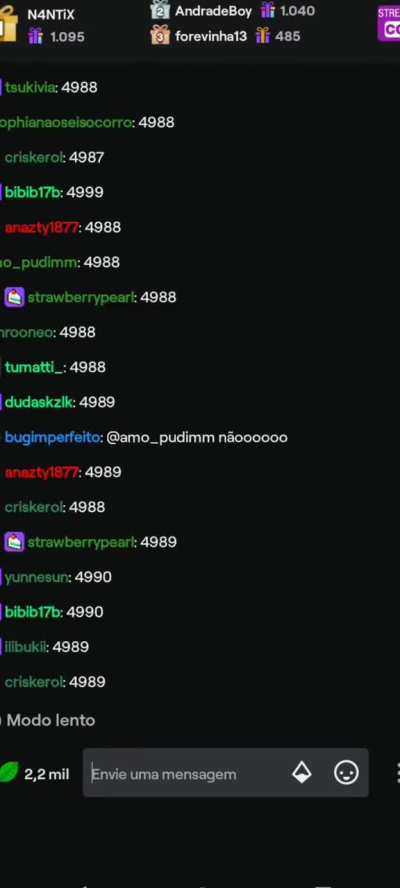 Enquanto isso no chat do Forever: