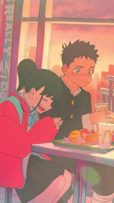 Boyfriend and Girlfriend eating at McDonald's By @urachan1629