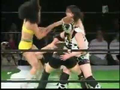 Young Becky spanked by japanese wrestlers