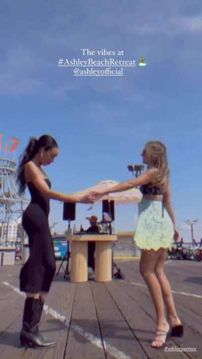 Dancing with her friend Kaila