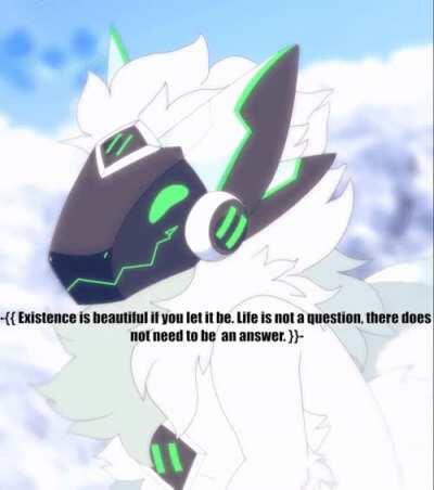 Feve's Protogen meets No Man's Sky wholesomeness with a quote from the game.