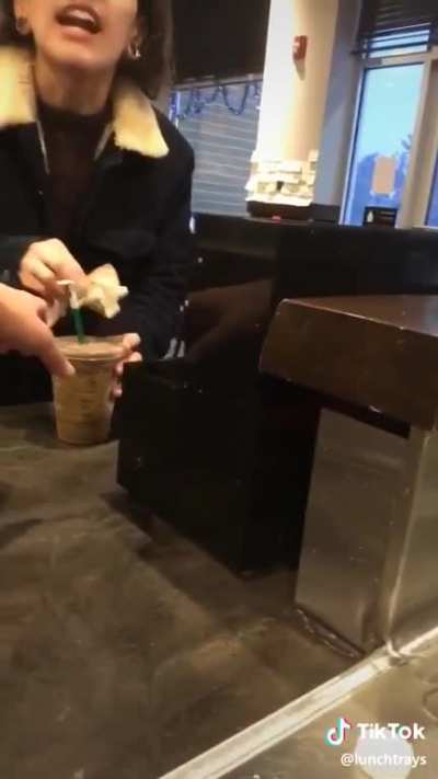 Woman loses it when she gets 2% milk in her coffee instead of non-fat