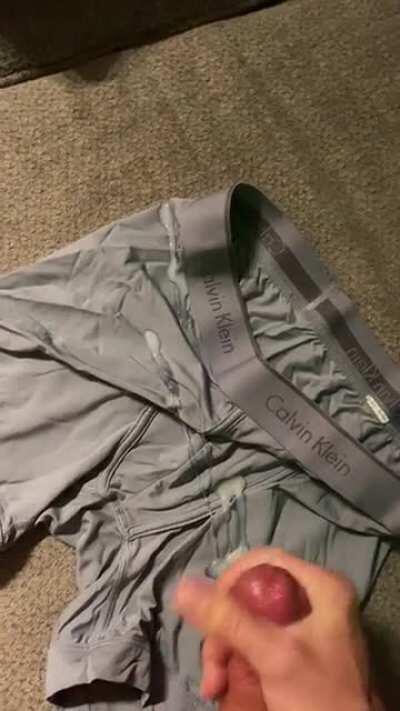 Me Blowing a Nice load on some sexy Calvins