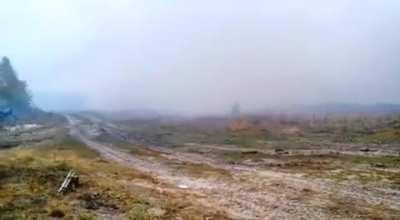 The retreating Russians are warmed up by Ukrainian fireworks