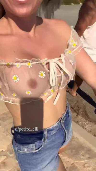 He left the sidewalk because of me. Didn’t knew that my tits are so ugly :(