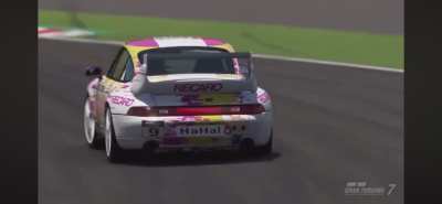 Time trialing Fenneko racing car in cinematic view from GT7