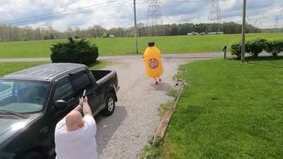 Piss Jug Man trying to steal a truck.