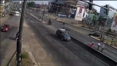 Two Motorcycles Hit by Van in Accra