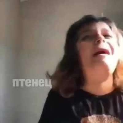 While trimming her own bangs...