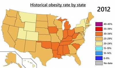 [OC] Obesity rate in the United States (1985–2021) / Coronavirus update