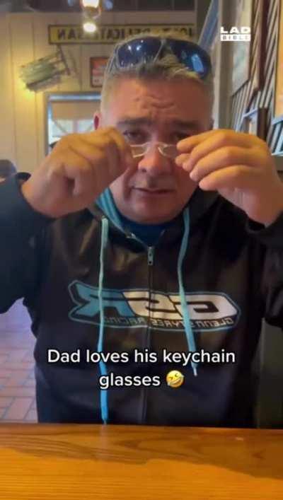 Dad likes his keychain glasses