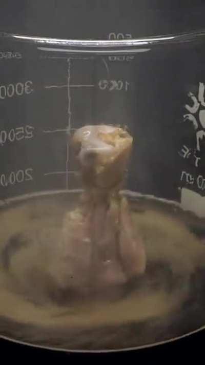 Vaporizing a chicken leg in acid